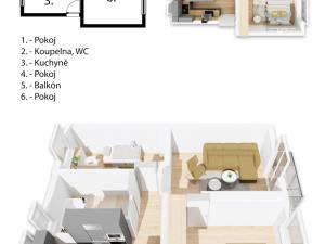 Pronájem bytu 3+kk, Tetín, U Rozvodny, 55 m2