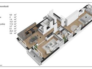 Prodej bytu 3+kk, Hradec Králové, třída Edvarda Beneše, 90 m2