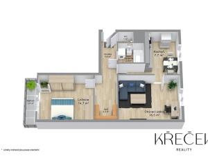 Pronájem bytu 2+1, Třebíč, Modřínová, 50 m2