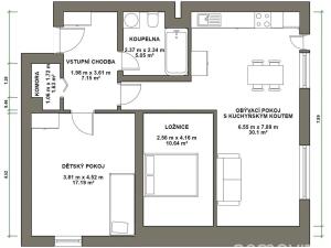 Prodej bytu 3+kk, Praha - Modřany, K Vystrkovu, 73 m2