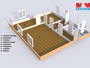 Prodej bytu 3+1, Opočno, Nádražní, 80 m2