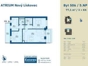 Prodej bytu 3+kk, Brno, Kamínky, 77 m2