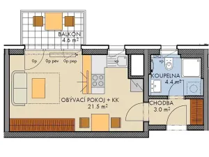 Prodej bytu 1+kk, Praha - Vysočany, Pod Harfou, 30 m2