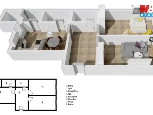 Prodej bytu 2+1, Holešov, nám. Svobody, 60 m2