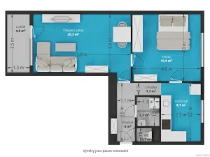 Prodej bytu 2+1, Votice, Smetanova, 58 m2