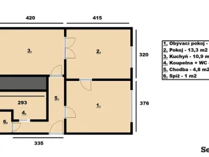 Pronájem bytu 2+1, Kolín, Bachmačská, 50 m2