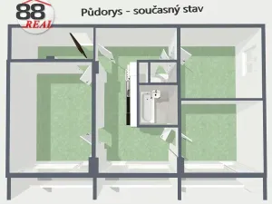 Prodej bytu 3+1, Klášterec nad Ohří, Budovatelská, 62 m2