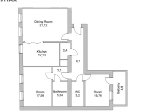 Pronájem bytu 3+1, Praha - Holešovice, Umělecká, 93 m2