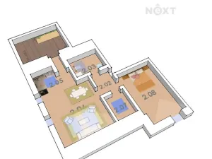 Prodej bytu 2+kk, Želechovice nad Dřevnicí, Nádražní, 75 m2