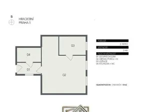 Prodej bytu 2+kk, Praha - Staré Město, Hradební, 51 m2