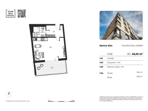 Prodej bytu 1+kk, Praha - Smíchov, Pod Barvířkou, 32 m2