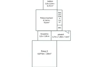 Pronájem bytu 2+kk, Brno, Krkoškova, 52 m2