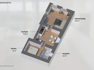 Pronájem bytu 2+1, Hodkovice nad Mohelkou, Liberecká, 41 m2
