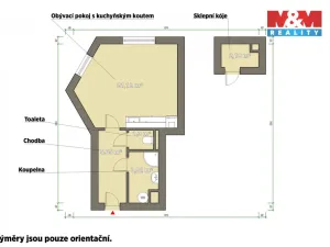 Pronájem bytu 1+kk, Nýřany, Benešova třída, 34 m2