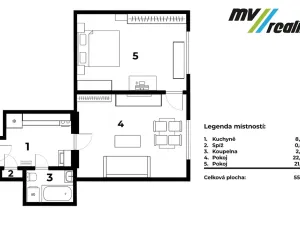 Prodej bytu 2+kk, Praha - Holešovice, Schnirchova, 55 m2