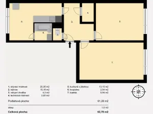 Pronájem bytu 2+1, Strakonice, Heydukova, 63 m2