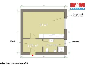Pronájem bytu 1+kk, Klatovy - Klatovy IV, Tyršova, 31 m2