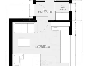 Pronájem bytu 1+kk, České Budějovice, Štítného, 27 m2