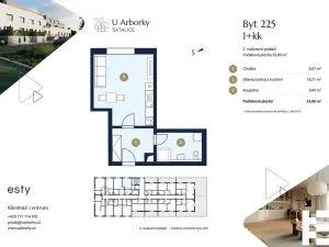 Prodej bytu 1+kk, Praha - Satalice, Za Novákovou zahradou, 32 m2