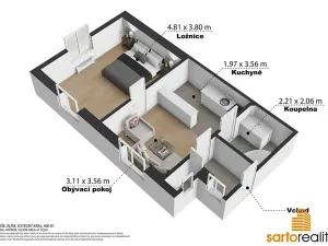 Prodej bytu 1+1, Ústí nad Labem, Na Popluží, 45 m2