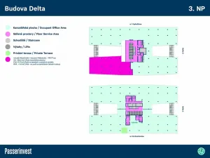 Pronájem kanceláře, Praha - Michle, Za Brumlovkou, 1320 m2