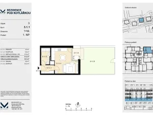 Prodej bytu 1+kk, Praha - Košíře, Leitzova, 31 m2