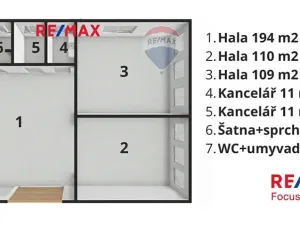 Pronájem výrobních prostor, Měřín, 454 m2