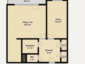 Prodej bytu 2+kk, Brno - Starý Lískovec, Osová, 47 m2