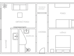 Pronájem bytu 3+1, Most, Česká, 62 m2
