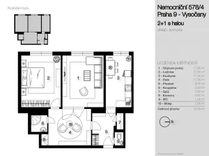 Prodej bytu 2+1, Praha - Vysočany, Nemocniční, 70 m2