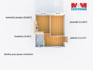 Pronájem kanceláře, Dobřany, Alšova, 61 m2