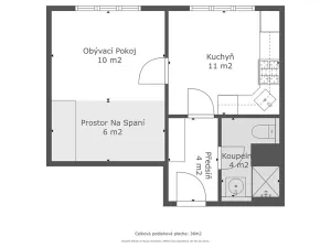 Pronájem bytu 1+1, Rokycany, Pod Ohradou, 35 m2