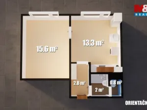 Prodej bytu 1+1, Ústí nad Labem - Severní Terasa, Kmochova, 33 m2