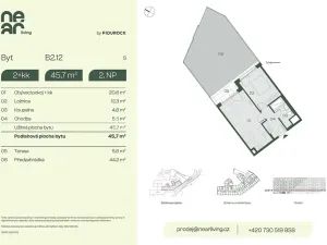 Prodej bytu 2+kk, Praha - Libeň, Na kopečku, 43 m2