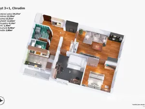 Prodej bytu 3+1, Chrudim, Malecká, 74 m2