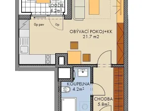 Prodej bytu 1+kk, Praha - Ruzyně, Stočesova, 33 m2