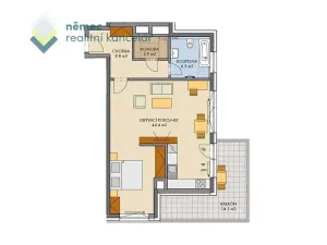 Pronájem bytu 2+kk, Praha - Střížkov, Makedonská, 64 m2