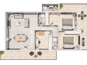 Prodej bytu 3+1, Trikomo, Kypr, 100 m2