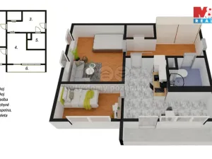 Pronájem bytu 2+1, Roudnice nad Labem, Bořivojova, 55 m2