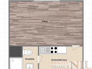 Pronájem bytu 1+kk, Plzeň, U Borského parku, 21 m2