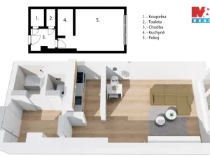 Pronájem bytu 1+kk, Havířov - Šumbark, Letní, 29 m2