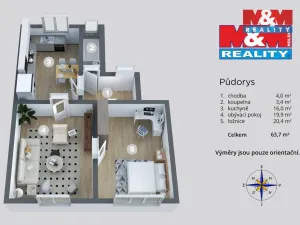 Prodej bytu 2+1, Děčín - Děčín VI-Letná, Husitská, 71 m2