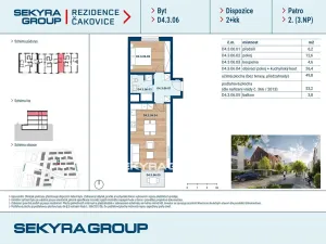 Prodej bytu 2+kk, Praha - Čakovice, Marie Podvalové, 50 m2