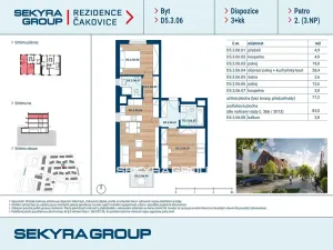 Prodej bytu 3+kk, Praha - Čakovice, Marie Podvalové, 77 m2