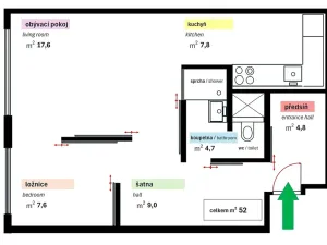 Pronájem bytu 2+kk, Praha - Krč, Tavolníková, 52 m2