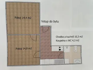 Pronájem bytu 2+1, Brno, Korejská, 44 m2