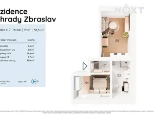 Prodej bytu 2+kk, Praha - Zbraslav, Elišky Přemyslovny, 34 m2