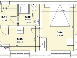 Prodej bytu 1+1, Mšené-lázně, Mládežnická, 33 m2