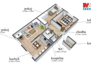 Prodej bytu 3+1, Most, Česká, 62 m2