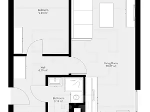 Pronájem bytu 2+kk, Praha - Troja, 40 m2